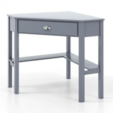 Load image into Gallery viewer, Corner Solid Wood Notebook Computer Desk with Drawers and Open Shelves - Ideal for Bedroom and Study