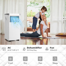 Load image into Gallery viewer, 10000 BTU White Portable Air Conditioner with Dehumidifier
