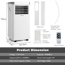 Load image into Gallery viewer, 10000 BTU White Portable Air Conditioner with Dehumidifier