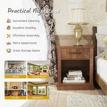 Load image into Gallery viewer, Vintage Open-Concept Bedside Table with Drawers - Bedroom Furniture