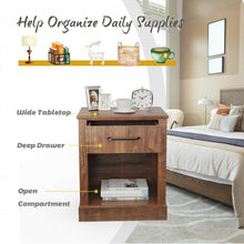 Load image into Gallery viewer, Vintage Open-Concept Bedside Table with Drawers - Bedroom Furniture