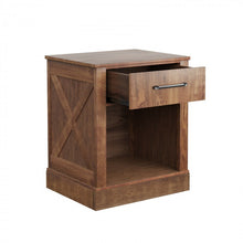 Load image into Gallery viewer, Vintage Open-Concept Bedside Table with Drawers - Bedroom Furniture