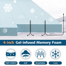 Load image into Gallery viewer, 4-Inch Blue Gel-Infused High-Resilience Memory Foam Mattress