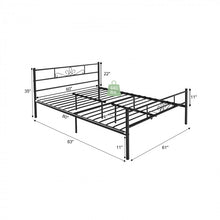 Load image into Gallery viewer, Black Minimalist Modern Metal Bed Frame with Storage Bed Base