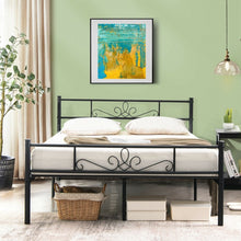 Load image into Gallery viewer, Black Minimalist Modern Metal Bed Frame with Storage Bed Base