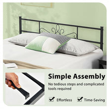 Load image into Gallery viewer, Black Minimalist Modern Metal Bed Frame with Storage Bed Base