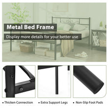 Load image into Gallery viewer, Black Minimalist Modern Metal Bed Frame with Storage Bed Base