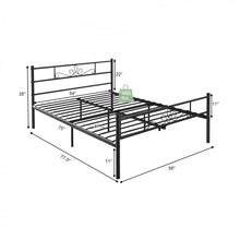Load image into Gallery viewer, Black Minimalist Modern Metal Bed Frame with Storage Bed Base