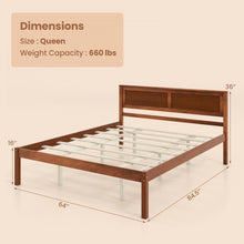 Load image into Gallery viewer, Rustic Style Solid Wood Bed Frame with Under-Bed Storage Space