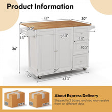 Load image into Gallery viewer, Modern Multifunctional Folding Kitchen Island Cart with Storage Cabinets
