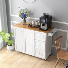 Load image into Gallery viewer, Modern Multifunctional Folding Kitchen Island Cart with Storage Cabinets