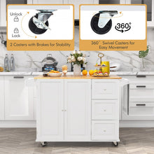 Load image into Gallery viewer, Modern Multifunctional Folding Kitchen Island Cart with Storage Cabinets