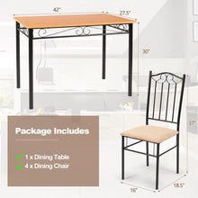 Load image into Gallery viewer, Modern 5-Piece Dining Room Table and Chairs Set with Rectangular Table and 4 Padded Chairs - Suitable for Restaurant