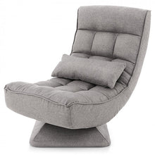 Charger l'image dans la galerie, Costway Modern Living Room Swivel Chairs with 5-Level Adjustable Lumbar Support - Suitable for Living Room and Home Theater