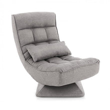 Charger l'image dans la galerie, Costway Modern Living Room Swivel Chairs with 5-Level Adjustable Lumbar Support - Suitable for Living Room and Home Theater