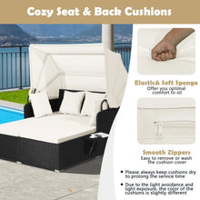 Load image into Gallery viewer, Costway Outdoor Daybed with Canopy - Features Hidden Side Tables and Retractable Sunshade