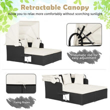 Load image into Gallery viewer, Costway Outdoor Daybed with Canopy - Features Hidden Side Tables and Retractable Sunshade