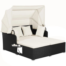 Load image into Gallery viewer, Costway Outdoor Daybed with Canopy - Features Hidden Side Tables and Retractable Sunshade