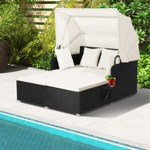 Load image into Gallery viewer, Costway Outdoor Daybed with Canopy - Features Hidden Side Tables and Retractable Sunshade