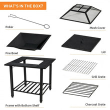 Charger l'image dans la galerie, Multifunctional Outdoor Fire Pit Table - Can Be Used as BBQ, Cooler, and Dining Table