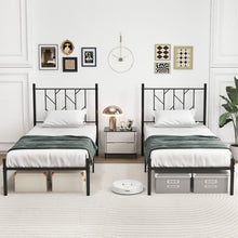 Load image into Gallery viewer, Black Tree Branch-Shaped Headboard Metal Platform Bed Frame