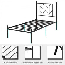Load image into Gallery viewer, Black Tree Branch-Shaped Headboard Metal Platform Bed Frame