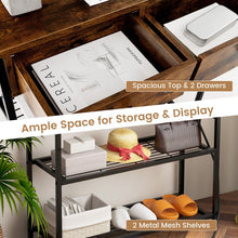 Load image into Gallery viewer, Costway Industrial Style Narrow Entryway Table with 2 Drawers and Metal Wire Frame - Suitable for Living Room and Entry