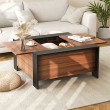 Load image into Gallery viewer, Industrial Style Coffee Table with Sliding Top and Built-in Hidden Storage Cabinet - Suitable for Living Room and Office