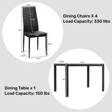 Load image into Gallery viewer, Modern Dining Table Set - 5-Piece Set with Long Table and 4 Chairs - Suitable for Kitchen and Restaurant
