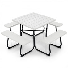 Load image into Gallery viewer, Outdoor Dining Table and Chairs Set - 4-Piece Set with 4 Benches and 1 Square Table - Suitable for Backyard and Garden Gatherings