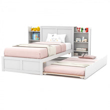 Load image into Gallery viewer, Children's Bedroom White Storage Headboard Wooden Bed Frame