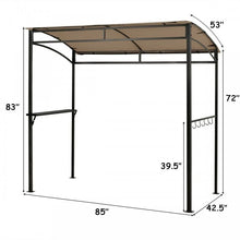 Load image into Gallery viewer, 7-Foot Outdoor Brown BBQ Canopy Pavilion with Storage Shelves and Hooks