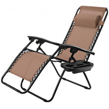Load image into Gallery viewer, Outdoor Pool Patio Folding Chaise Lounge with Tray