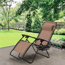 Load image into Gallery viewer, Outdoor Pool Patio Folding Chaise Lounge with Tray