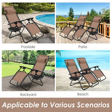 Load image into Gallery viewer, Outdoor Pool Patio Folding Chaise Lounge with Tray
