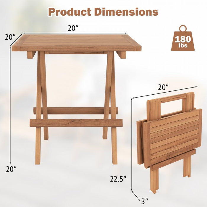 Costway Square Patio Side Table Folding Dining Table - Suitable for Camping and Backyard Gatherings