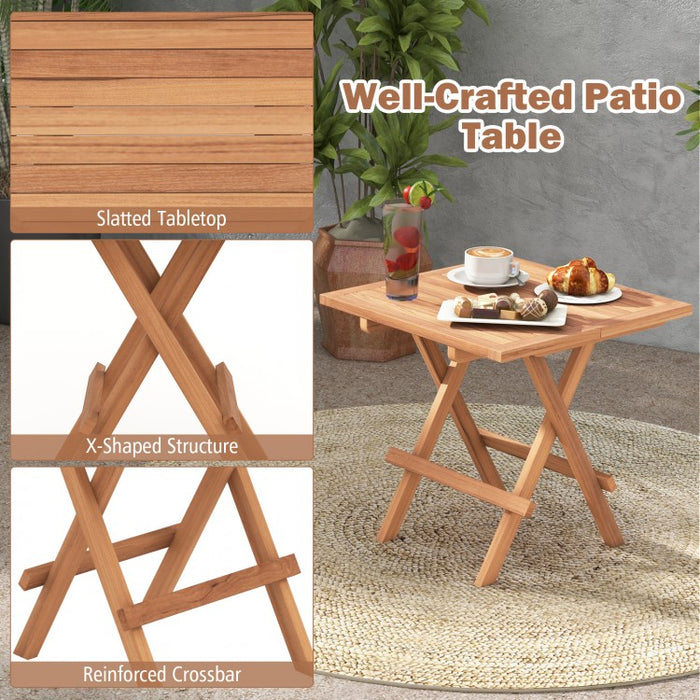 Costway Square Patio Side Table Folding Dining Table - Suitable for Camping and Backyard Gatherings