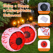 Load image into Gallery viewer, Costway Halloween Inflatable Eyeballs 2-Piece Set with Blower - Suitable for Halloween Decorations and Holiday Parties