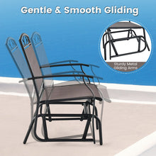 Load image into Gallery viewer, Outdoor Patio Brown Metal Glider Armchair Furniture
