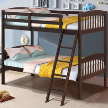 Load image into Gallery viewer, Wooden Bunk Bed Frame with Guardrail and Ladder for School Dormitories
