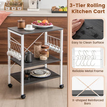 Load image into Gallery viewer, Multi-Purpose Kitchen Microwave Storage Cart with Bread Rack