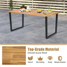 Charger l'image dans la galerie, Outdoor Industrial Style Dining Table with Umbrella Hole - Seats Up to 6 People, Suitable for Backyard, Patio, and Gatherings