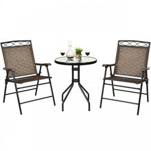 Load image into Gallery viewer, Costway Outdoor Round Dining Table and Chairs 3-Piece Set - Suitable for Patio, Backyard, and Garden