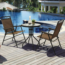 Load image into Gallery viewer, Costway Outdoor Round Dining Table and Chairs 3-Piece Set - Suitable for Patio, Backyard, and Garden