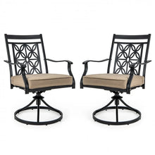 Charger l'image dans la galerie, Costway Outdoor Patio Swivel Chair Set of 2 - Suitable for Garden, Backyard, and Porch