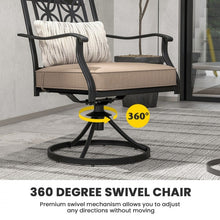 Charger l'image dans la galerie, Costway Outdoor Patio Swivel Chair Set of 2 - Suitable for Garden, Backyard, and Porch