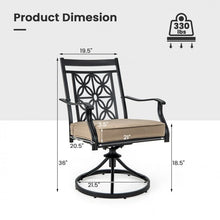 Charger l'image dans la galerie, Costway Outdoor Patio Swivel Chair Set of 2 - Suitable for Garden, Backyard, and Porch