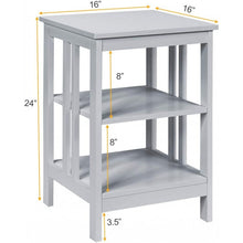 Charger l'image dans la galerie, Costway Living Room Side Tables Nightstand with Three-Tier Storage Shelves - Suitable for Living Room and Bedroom