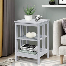 Charger l'image dans la galerie, Costway Living Room Side Tables Nightstand with Three-Tier Storage Shelves - Suitable for Living Room and Bedroom