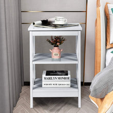 Charger l'image dans la galerie, Costway Living Room Side Tables Nightstand with Three-Tier Storage Shelves - Suitable for Living Room and Bedroom